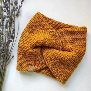 MUSTÁR kötött fülvédő, Ruha & Divat, Sál, Sapka, Kendő, Fejpánt, Kötés, MESKA