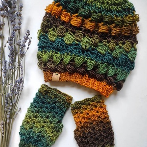ERDŐ sapka-kézmelegítő szett, Ruha & Divat, Sál, Sapka, Kendő, Sapka & Sál szett, Horgolás, MESKA