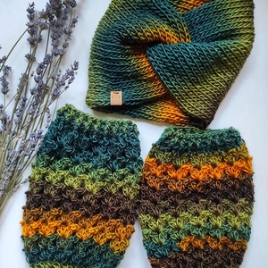 ERDŐ fülvédő-lábszármelegítő szett, Ruha & Divat, Sál, Sapka, Kendő, Fejpánt, Horgolás, Kötés, MESKA