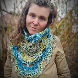 NIMFA horgolt sálkendő, Ruha & Divat, Sál, Sapka, Kendő, Kendő, Horgolás, MESKA