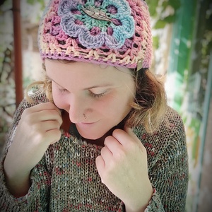 PASZTELL VIRÁG horgolt fülvédő - Meska.hu