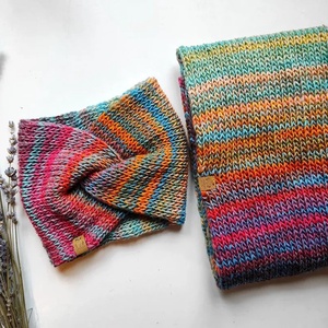 VARÁZSPÁLCA kötött fülvédő-körsál szett, Ruha & Divat, Sál, Sapka, Kendő, Sapka & Sál szett, Kötés, MESKA