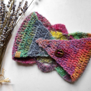 FESTMÉNY horgolt fülvédő - ruha & divat - sál, sapka, kendő - fejpánt - Meska.hu