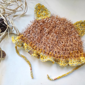  LUNA horgolt cicafüles kalap - Meska.hu