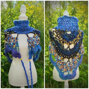 TENGERPART horgolt sálkendő - Meska.hu