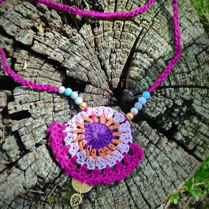 LEVELECSKE horgolt nyaklánc , Ékszer, Nyaklánc, Gyöngyös nyaklánc, Ékszerkészítés, Horgolás, MESKA