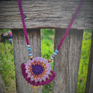 LEVELECSKE horgolt nyaklánc  - ékszer - nyaklánc - gyöngyös nyaklánc - Meska.hu