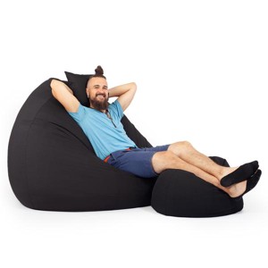 Fekete ALL IN Grandiózus Babzsákfotel Garnitúra, , , MESKA