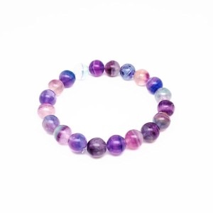 Fluorit szivárvány golyó karkötő 9-10mm, Ékszer, Karkötő, Ásványkarkötő, , MESKA