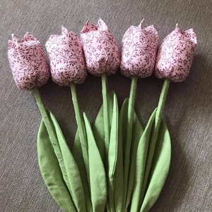Mályva színű tulipánok katicával (5db/szett) - otthon & életmód - dekoráció - virágdísz és tartó - csokor & virágdísz - Meska.hu