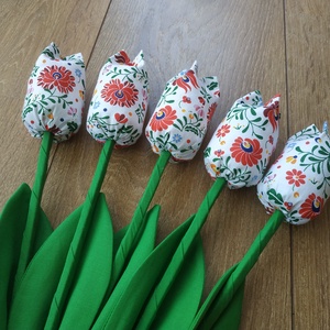 Népi mintás tulipánok (5db/szett) - otthon & lakás - dekoráció - asztal és polc dekoráció - asztaldísz - Meska.hu