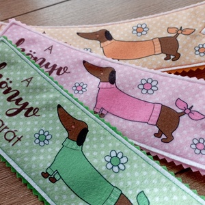 Könyvjelző színes tacskós - könyv & zene - könyvjelző - Meska.hu