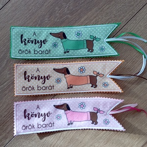 Könyvjelző színes tacskós - könyv & zene - könyvjelző - Meska.hu