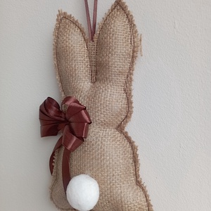 Zsákvászon nyuszkó - otthon & életmód - dekoráció - ajtó- és ablak dekoráció - ajtódísz & kopogtató - Meska.hu