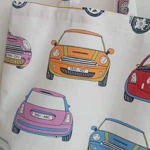 Táska színes autókkal - táska & tok - bevásárlás & shopper táska - shopper, textiltáska, szatyor - Meska.hu