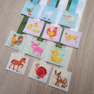 Szalagos könyvjelző farm állatai 12db - könyv & zene - könyvjelző - Meska.hu