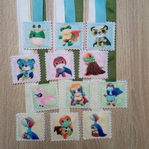 Szalagos könyvjelző állati hősök  12db, Könyv & Zene, Könyvjelző, Varrás, MESKA