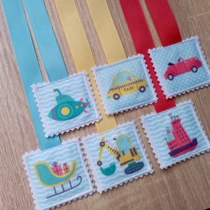 Színes szalagos könyvjelzők 6db járműves 9 - könyv & zene - könyvjelző - Meska.hu