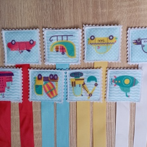 Munkagépes könyvjelzők 8dbos szett 3 - könyv & zene - könyvjelző - Meska.hu