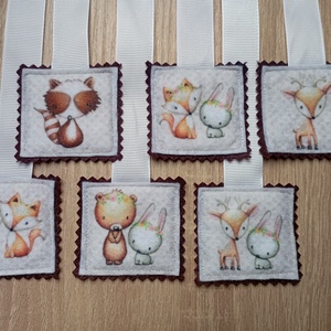 Szalagos könyvjelző az erdő állatai 6db.  1 - könyv & zene - könyvjelző - Meska.hu