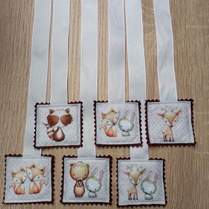 Szalagos könyvjelző az erdő állatai 6db.  1 - könyv & zene - könyvjelző - Meska.hu