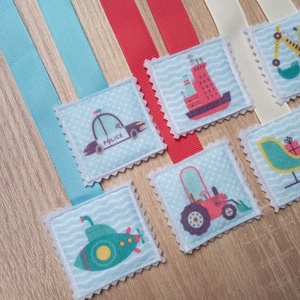 Színes szalagos könyvjelzők 6db járműves 11 - könyv & zene - könyvjelző - Meska.hu