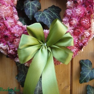 Rózsaszín szalmavirág koszorú Barnagabi részére!!! -  - Meska.hu