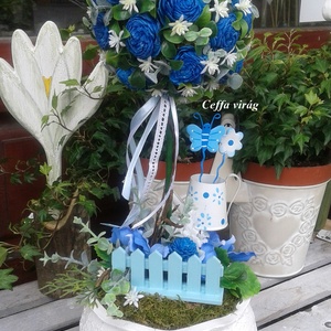 Virággömb fa  - kék színben -  - Meska.hu