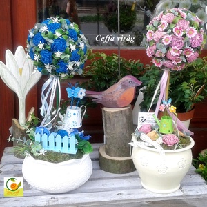 Virággömb fa  - kék színben -  - Meska.hu