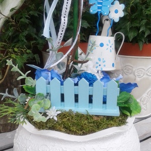 Virággömb fa  - kék színben -  - Meska.hu