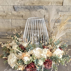 Vintage barack asztaldísz lámpával- KÉSZLETEN! - Meska.hu