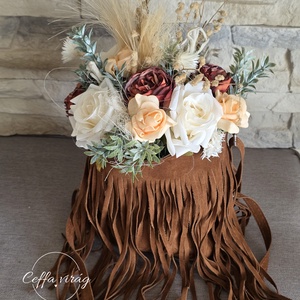 Vintage vállra akasztható virágtáska- KÉSZLETEN! - Meska.hu