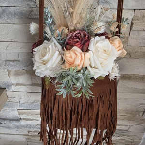 Vintage vállra akasztható virágtáska- KÉSZLETEN! - otthon & életmód - virágdekoráció - virágok - virágbox - Meska.hu