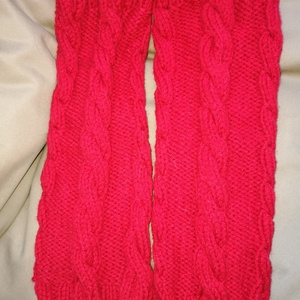 Piros csavart mintás kézi kötésű pamut lábszármelegítő eladó - ruha & divat - cipő & papucs - lábszármelegítő - Meska.hu