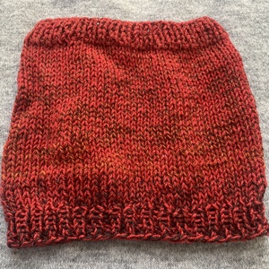 Sál Rozsda vörös melíros  körsál, kézi kötésű őszi erdő színeiben pompázó sál eladó - Meska.hu