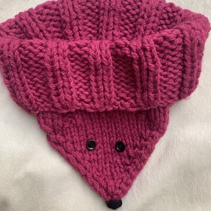 Gyerek Sál ciklámen színű kézi kötésű rókás körsál,  - ruha & divat - babaruha & gyerekruha - babasapka - Meska.hu