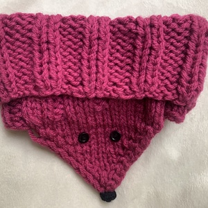 Gyerek Sál ciklámen színű kézi kötésű rókás körsál, , Ruha & Divat, Babaruha & Gyerekruha, Babasapka, Kötés, MESKA