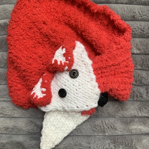 Kézi kötésű rókás gyerek sál eladó - ruha & divat - sál, sapka, kendő - sapka & sál szett - Meska.hu