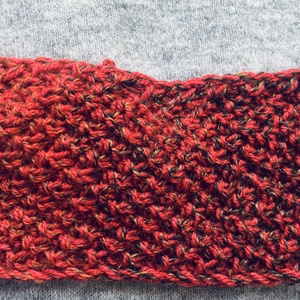 Fejpánt, fülmelegítő, homlokpánt rozsda vörös színekben pompázó gyapjú  fonalból kézzel kötött fülmele, Ruha & Divat, Sál, Sapka, Kendő, Fejpánt, Kötés, MESKA