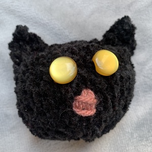 Kulcstartó Marokcica Kézi kötésű fekete cica fej - táska & tok - kulcstartó & táskadísz - kulcstartó - Meska.hu