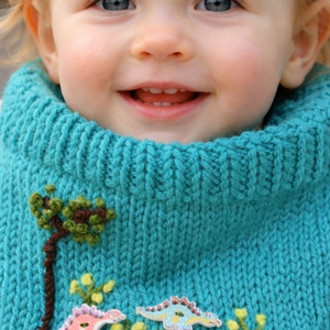 Gyermek sál, dinós gyermek körsál  türkíz színben eladó - baba - mama - babaruházat - babasapka - Meska.hu