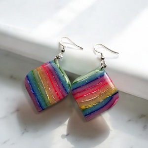 Rainbow Candy fülbevaló 1, Ékszer, Fülbevaló, Lógó fülbevaló, Ékszerkészítés, MESKA