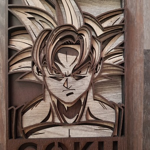 dragonball songoku fali,asztali kép 3d hatású - Meska.hu