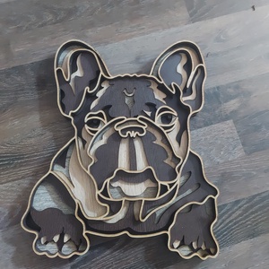 francia bulldog, Otthon & Életmód, Dekoráció, Kép & Falikép, Táblakép, Famegmunkálás, MESKA