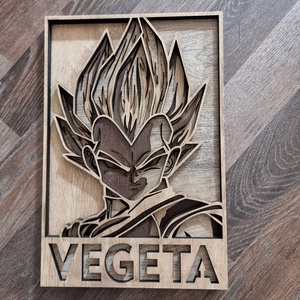 dragonball vegeta  fali,asztali kép 3d hatású, Otthon & Életmód, Dekoráció, Kép & Falikép, 3d képek, Famegmunkálás, MESKA
