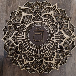 Szvádisthána csakra mandala 7 rétegű fából készült - otthon & életmód - dekoráció - spiritualitás - mandala - Meska.hu