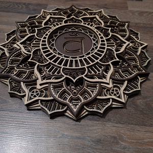 Szvádisthána csakra mandala 7 rétegű fából készült - otthon & életmód - dekoráció - spiritualitás - mandala - Meska.hu
