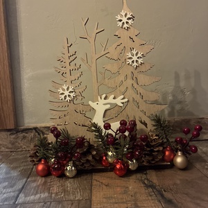 Karácsonyi asztaldisz, Karácsony, Adventi díszek, Adventi asztaldísz, Mindenmás, Famegmunkálás, MESKA