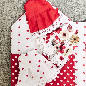 Textil babaház öltöztethető babával - játék & sport - baba & babaház - baba - Meska.hu