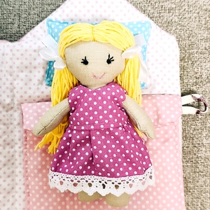 Textil babaház öltöztethető babával - játék & sport - baba & babaház - baba - Meska.hu